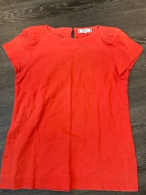 Yves Saint Laurent  1980’s Coral Red Short Sleeve . Perfect condition